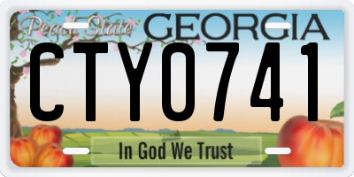 GA license plate CTY0741