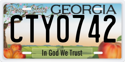 GA license plate CTY0742