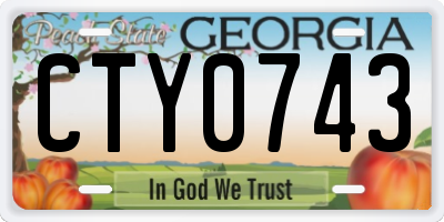 GA license plate CTY0743