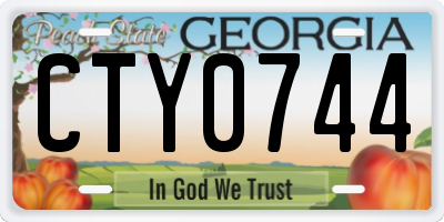 GA license plate CTY0744