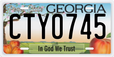 GA license plate CTY0745