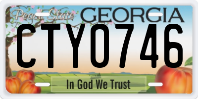 GA license plate CTY0746