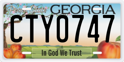 GA license plate CTY0747
