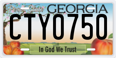 GA license plate CTY0750