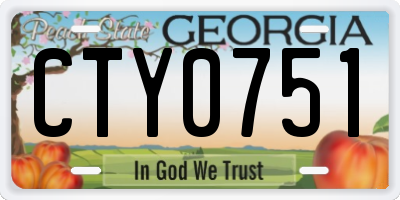 GA license plate CTY0751