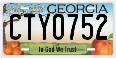 GA license plate CTY0752