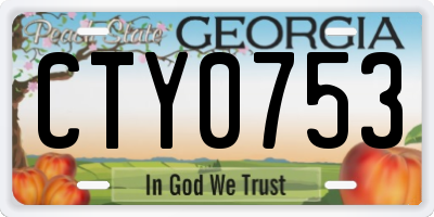 GA license plate CTY0753