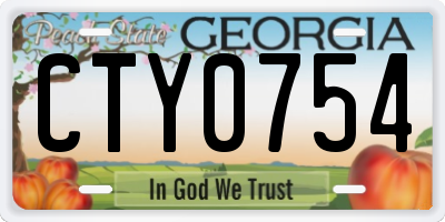 GA license plate CTY0754
