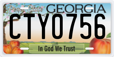 GA license plate CTY0756