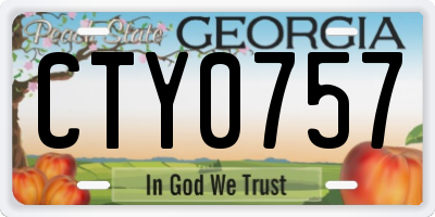 GA license plate CTY0757