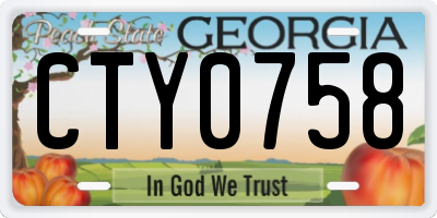 GA license plate CTY0758