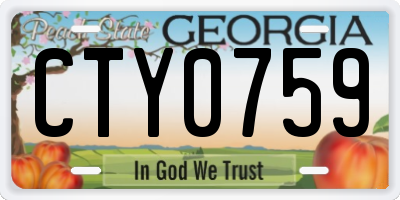 GA license plate CTY0759