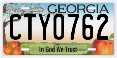 GA license plate CTY0762