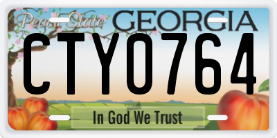GA license plate CTY0764