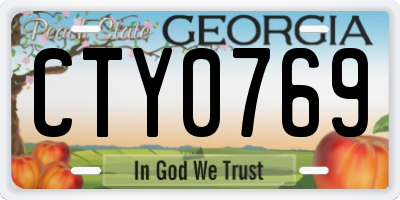 GA license plate CTY0769