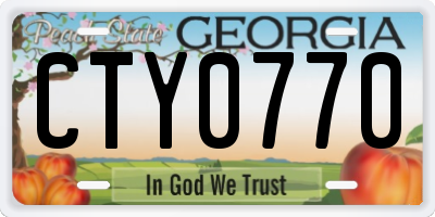 GA license plate CTY0770