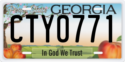 GA license plate CTY0771