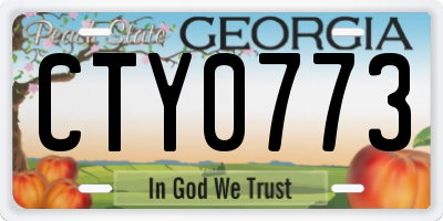 GA license plate CTY0773