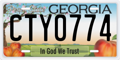 GA license plate CTY0774