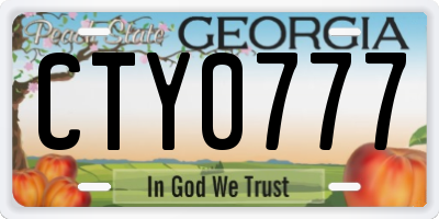 GA license plate CTY0777