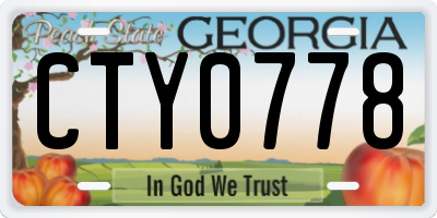 GA license plate CTY0778