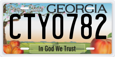 GA license plate CTY0782