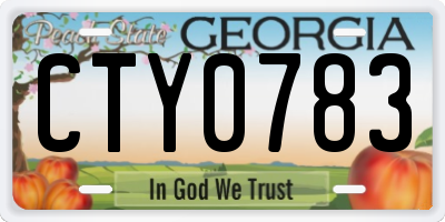 GA license plate CTY0783