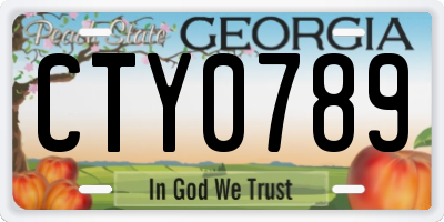 GA license plate CTY0789