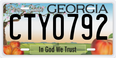 GA license plate CTY0792