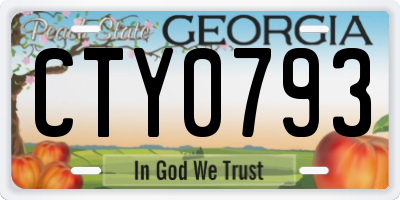 GA license plate CTY0793