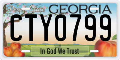 GA license plate CTY0799