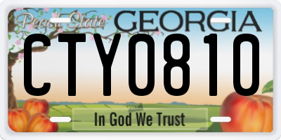 GA license plate CTY0810