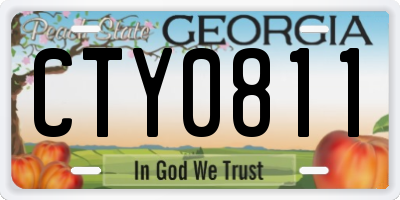 GA license plate CTY0811