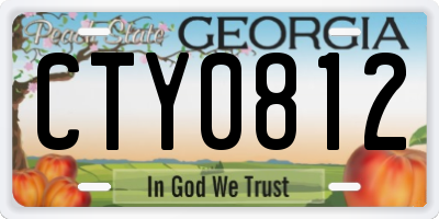 GA license plate CTY0812