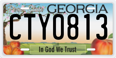 GA license plate CTY0813