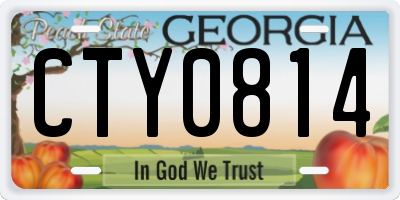 GA license plate CTY0814