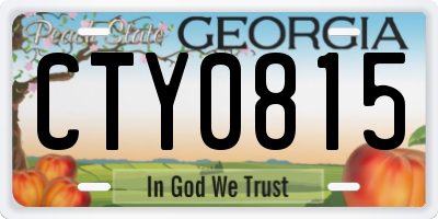 GA license plate CTY0815