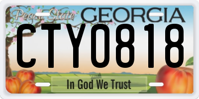GA license plate CTY0818