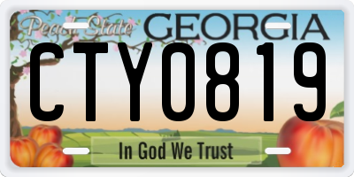 GA license plate CTY0819