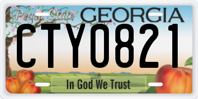 GA license plate CTY0821