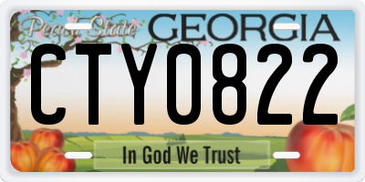 GA license plate CTY0822