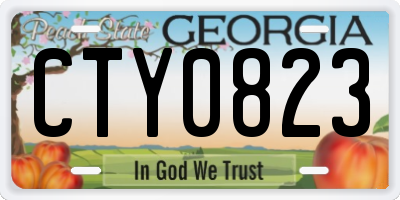 GA license plate CTY0823