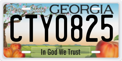 GA license plate CTY0825