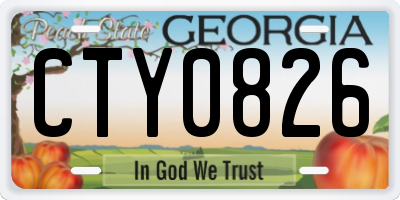 GA license plate CTY0826