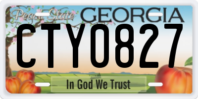 GA license plate CTY0827