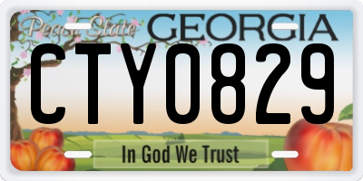 GA license plate CTY0829