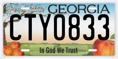 GA license plate CTY0833