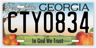 GA license plate CTY0834