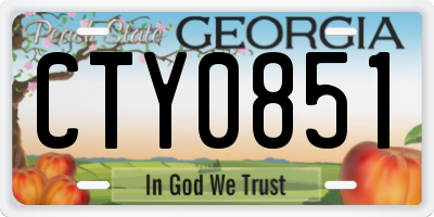 GA license plate CTY0851
