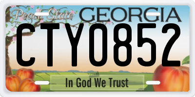 GA license plate CTY0852